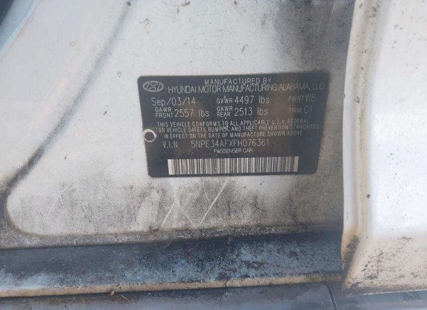 Photo 9 of 2015 Hyundai Sonata SPORT (VIN 5NPE34AFXFH076361)