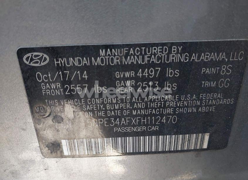 Photo 9 of 2015 Hyundai Sonata SPORT (VIN 5NPE34AFXFH112470)