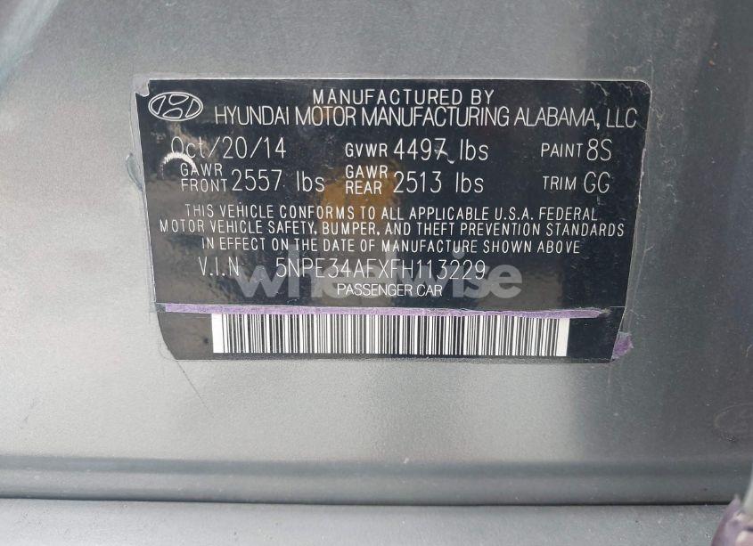 Photo 9 of 2015 Hyundai Sonata SPORT (VIN 5NPE34AFXFH113229)