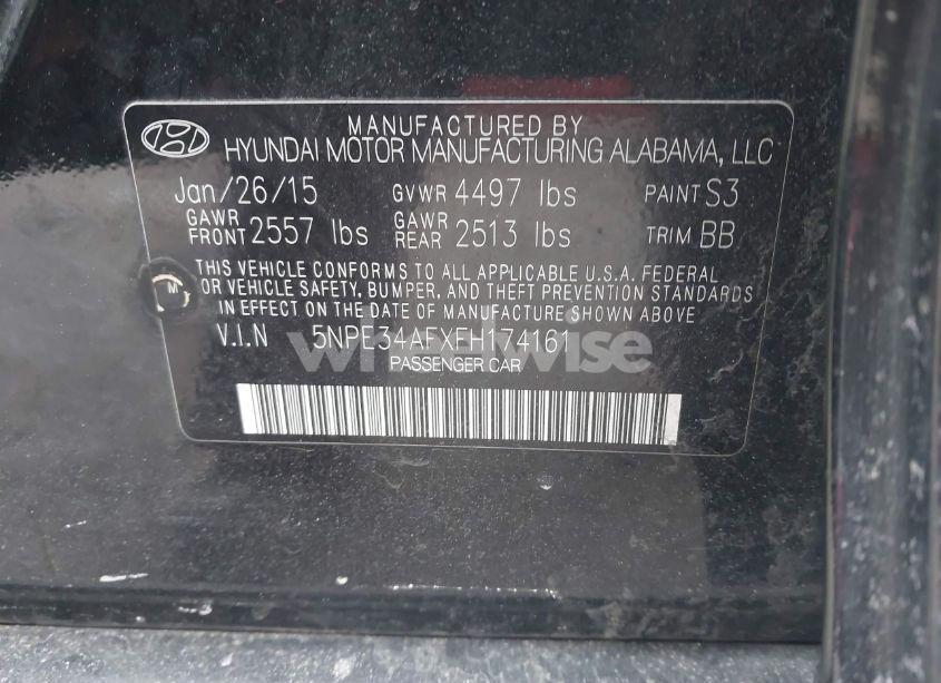 Photo 9 of 2015 Hyundai Sonata SPORT (VIN 5NPE34AFXFH174161)