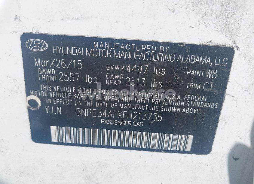 Photo 9 of 2015 Hyundai Sonata SPORT (VIN 5NPE34AFXFH213735)