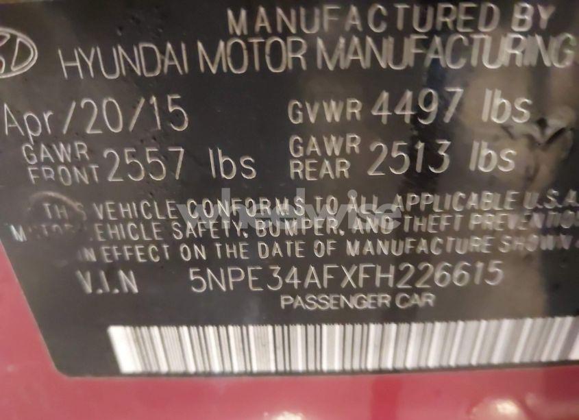 Photo 9 of 2015 Hyundai Sonata SPORT (VIN 5NPE34AFXFH226615)