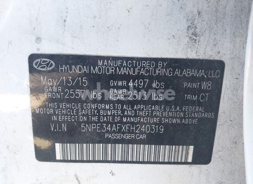 Photo 9 of 2015 Hyundai Sonata SPORT (VIN 5NPE34AFXFH240319)