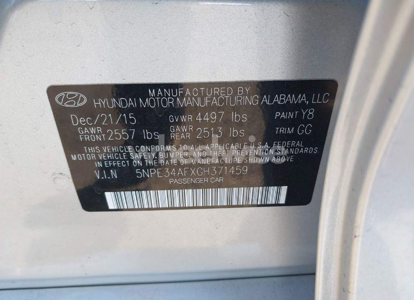 Photo 9 of 2016 Hyundai Sonata SPORT (VIN 5NPE34AFXGH371459)