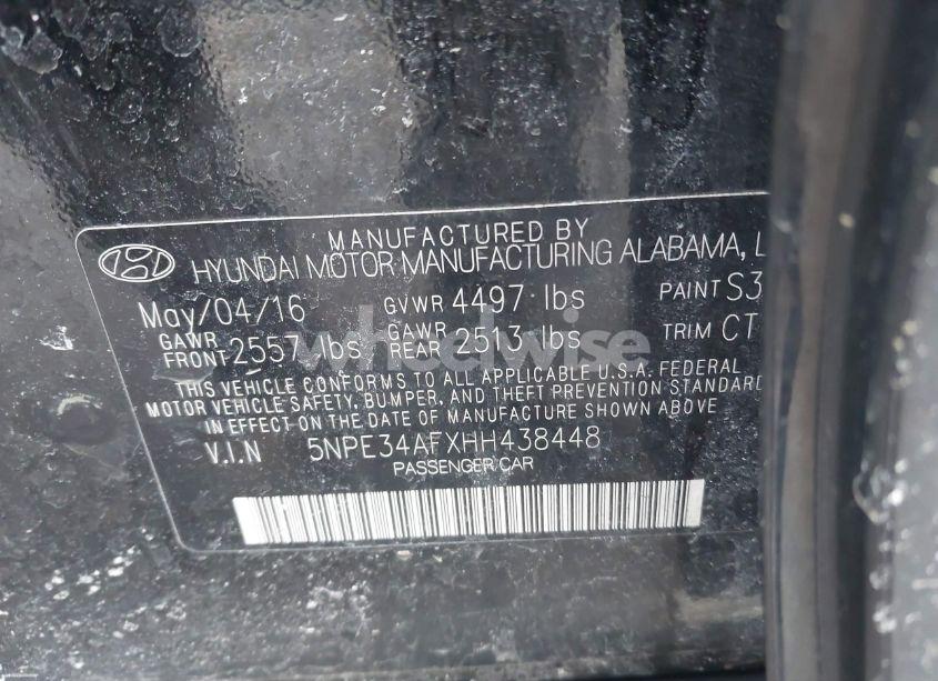 Photo 9 of 2017 Hyundai Sonata SPORT (VIN 5NPE34AFXHH438448)