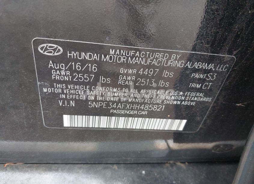 Photo 9 of 2017 Hyundai Sonata SPORT (VIN 5NPE34AFXHH485821)