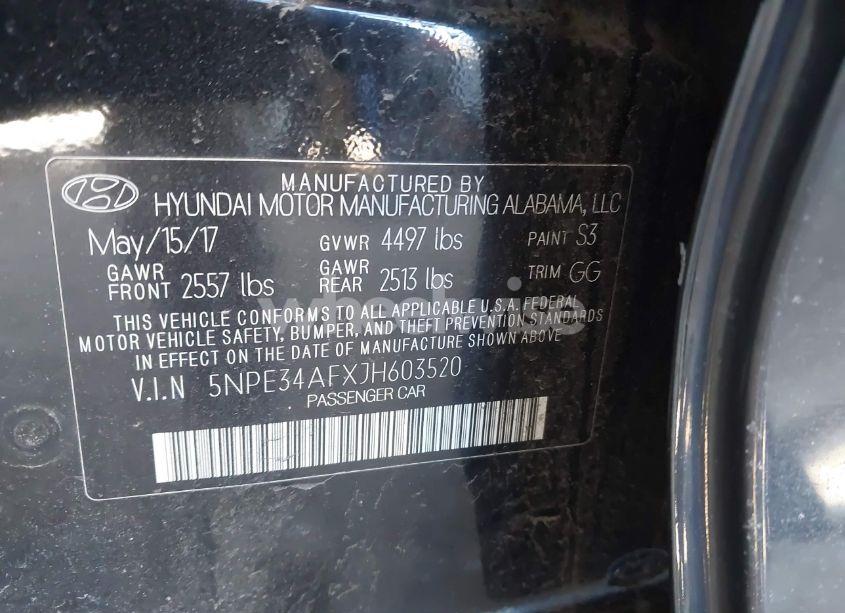 Photo 9 of 2018 Hyundai Sonata LIMITED (VIN 5NPE34AFXJH603520)