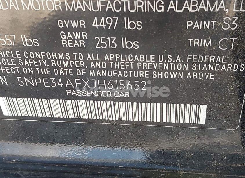 Photo 9 of 2018 Hyundai Sonata SPORT (VIN 5NPE34AFXJH615652)