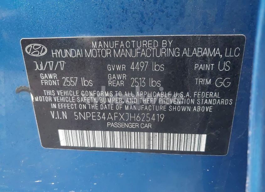 Photo 9 of 2018 Hyundai Sonata SEL (VIN 5NPE34AFXJH625419)