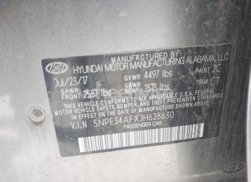 Photo 9 of 2018 Hyundai Sonata SEL (VIN 5NPE34AFXJH628630)