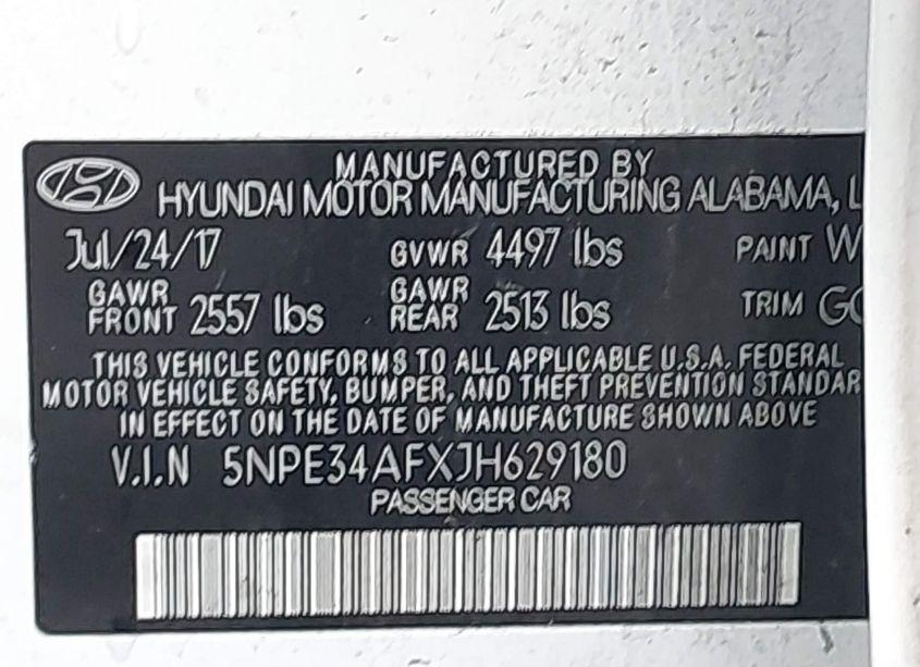 Photo 9 of 2018 Hyundai Sonata SEL (VIN 5NPE34AFXJH629180)