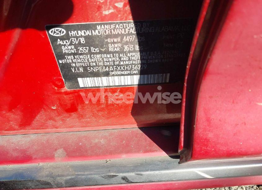 Photo 9 of 2019 Hyundai Sonata SPORT (VIN 5NPE34AFXKH736229)