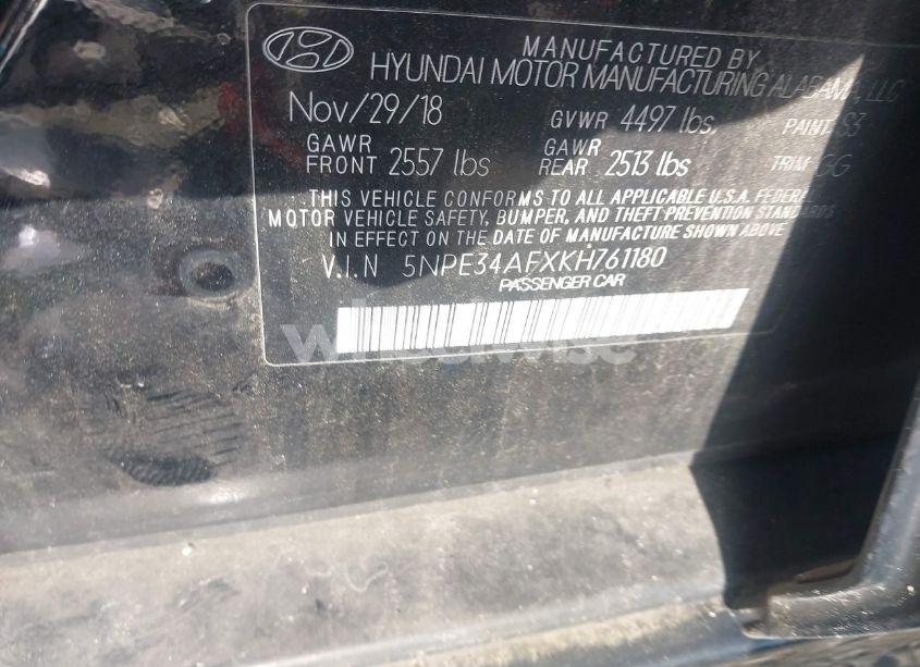 Photo 9 of 2019 Hyundai Sonata SEL (VIN 5NPE34AFXKH761180)