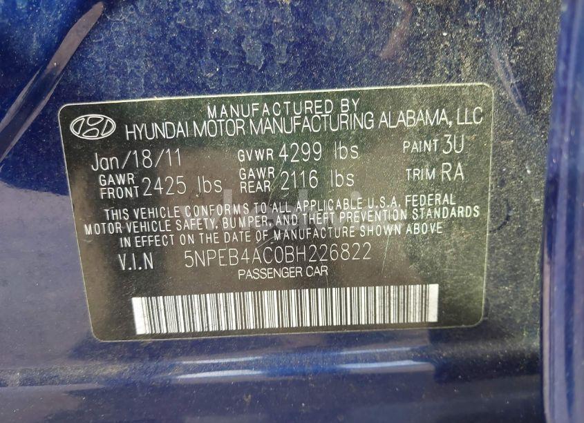 Photo 9 of 2011 Hyundai Sonata GLS (VIN 5NPEB4AC0BH226822)
