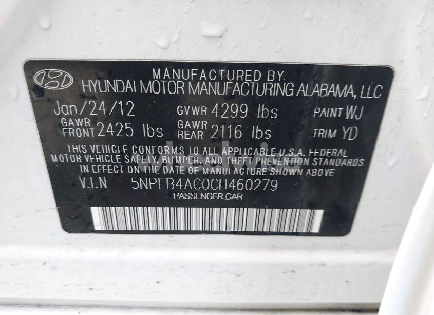 Photo 9 of 2012 Hyundai Sonata GLS (VIN 5NPEB4AC0CH460279)