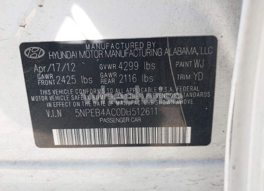 Photo 9 of 2013 Hyundai Sonata GLS (VIN 5NPEB4AC0DH512611)