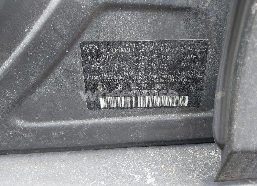 Photo 9 of 2013 Hyundai Sonata GLS (VIN 5NPEB4AC0DH636121)