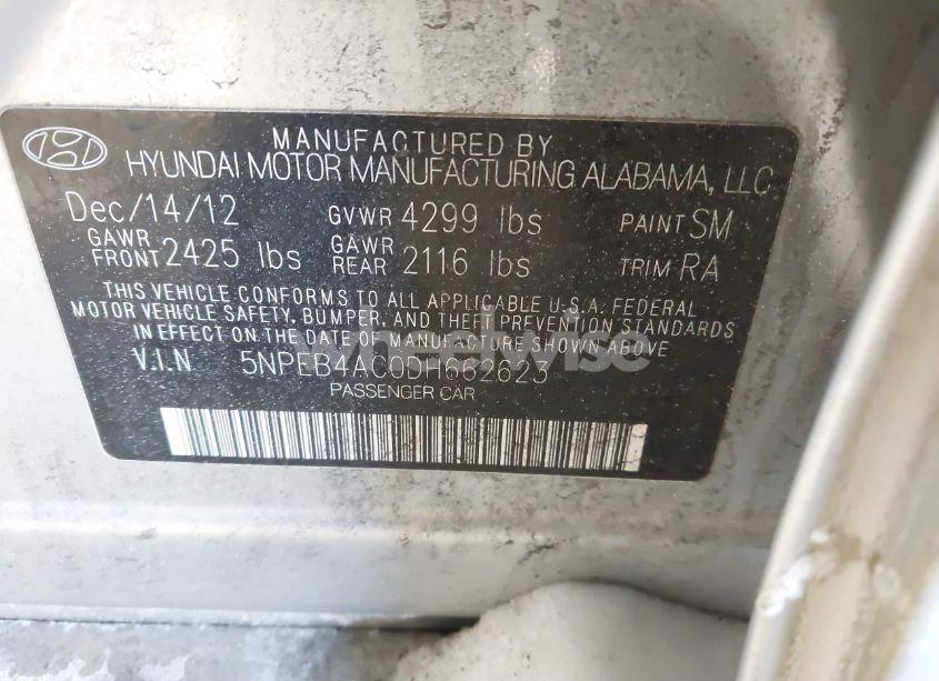 Photo 9 of 2013 Hyundai Sonata GLS (VIN 5NPEB4AC0DH662623)