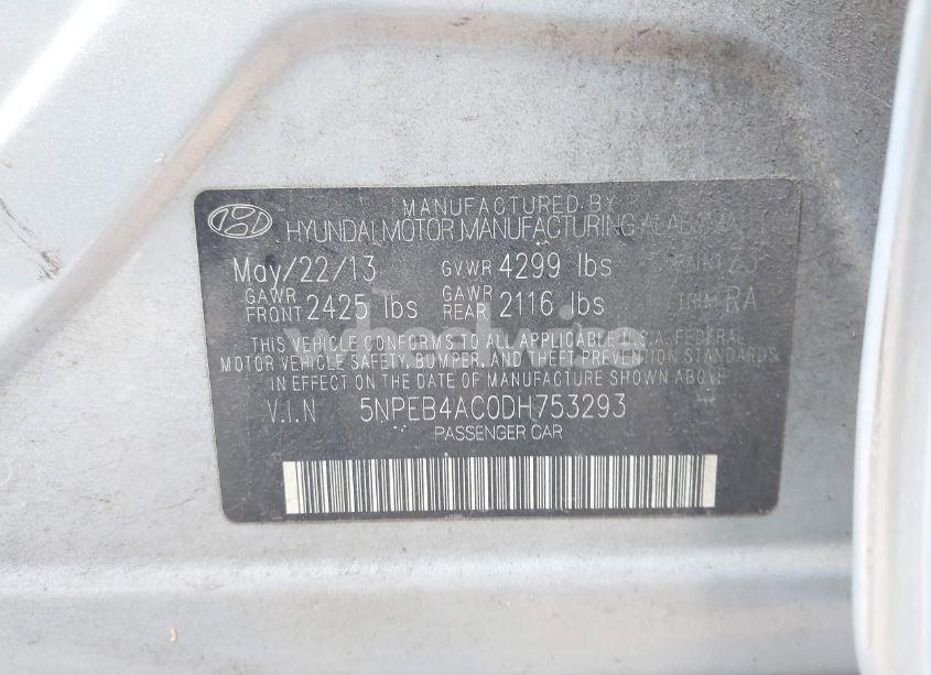 Photo 9 of 2013 Hyundai Sonata GLS (VIN 5NPEB4AC0DH753293)