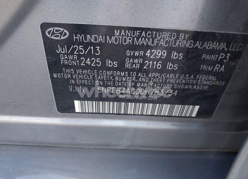 Photo 9 of 2013 Hyundai Sonata GLS (VIN 5NPEB4AC0DH783734)