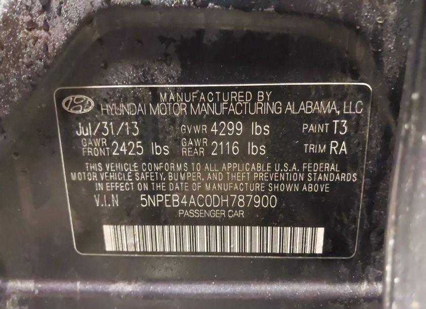 Photo 9 of 2013 Hyundai Sonata GLS (VIN 5NPEB4AC0DH787900)
