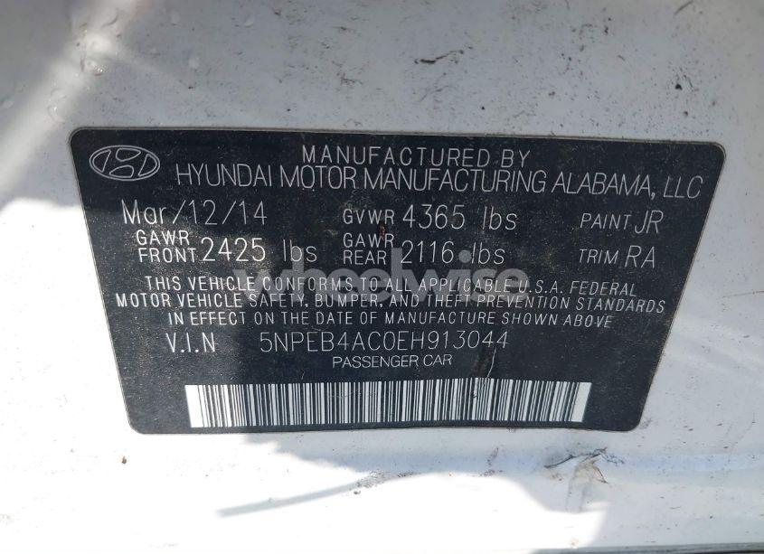 Photo 9 of 2014 Hyundai Sonata GLS (VIN 5NPEB4AC0EH913044)