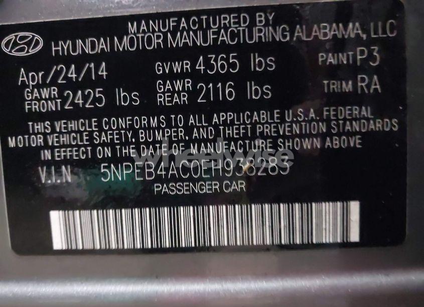 Photo 9 of 2014 Hyundai Sonata GLS (VIN 5NPEB4AC0EH938283)