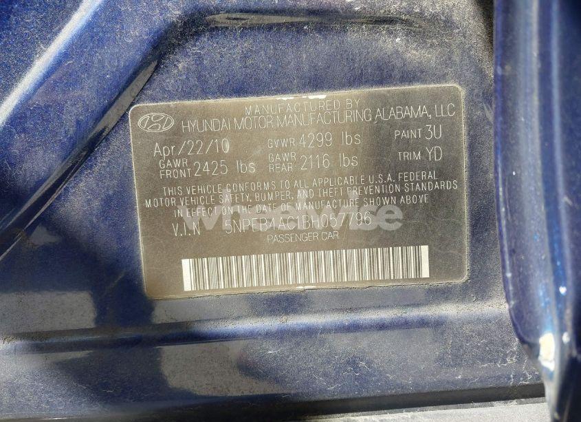 Photo 9 of 2011 Hyundai Sonata GLS (VIN 5NPEB4AC1BH057796)