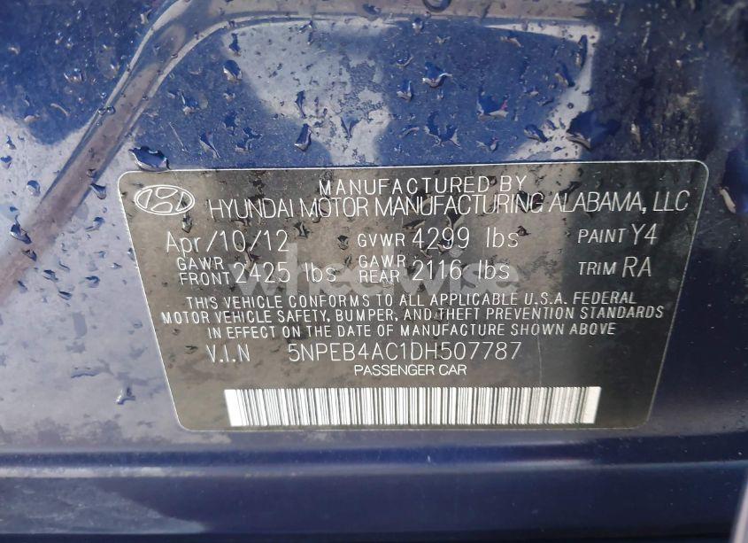 Photo 9 of 2013 Hyundai Sonata GLS (VIN 5NPEB4AC1DH507787)