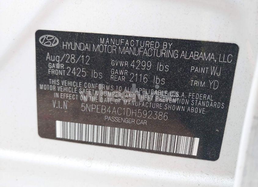 Photo 9 of 2013 Hyundai Sonata GLS (VIN 5NPEB4AC1DH592386)