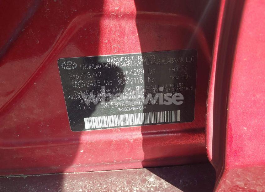 Photo 9 of 2013 Hyundai Sonata GLS (VIN 5NPEB4AC1DH614290)