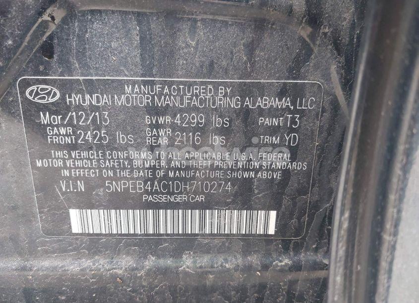Photo 9 of 2013 Hyundai Sonata GLS (VIN 5NPEB4AC1DH710274)