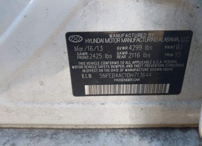 Photo 9 of 2013 Hyundai Sonata GLS (VIN 5NPEB4AC1DH713644)