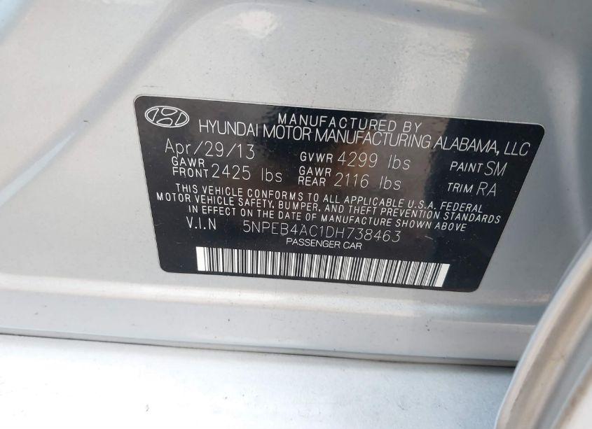 Photo 9 of 2013 Hyundai Sonata GLS (VIN 5NPEB4AC1DH738463)