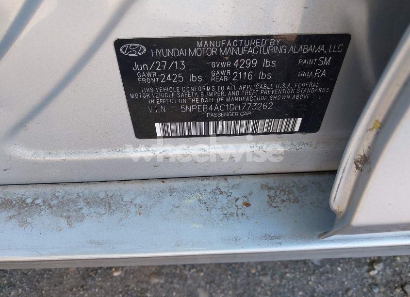 Photo 9 of 2013 Hyundai Sonata GLS (VIN 5NPEB4AC1DH773262)