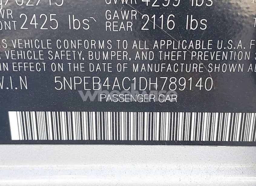 Photo 9 of 2013 Hyundai Sonata GLS (VIN 5NPEB4AC1DH789140)