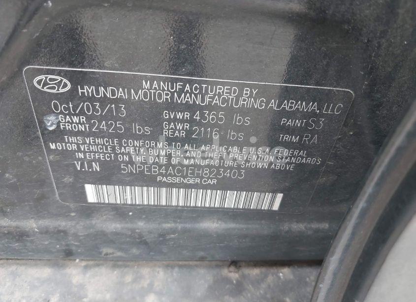 Photo 9 of 2014 Hyundai Sonata GLS (VIN 5NPEB4AC1EH823403)