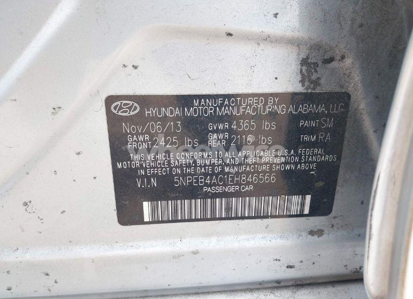 Photo 9 of 2014 Hyundai Sonata GLS (VIN 5NPEB4AC1EH846566)