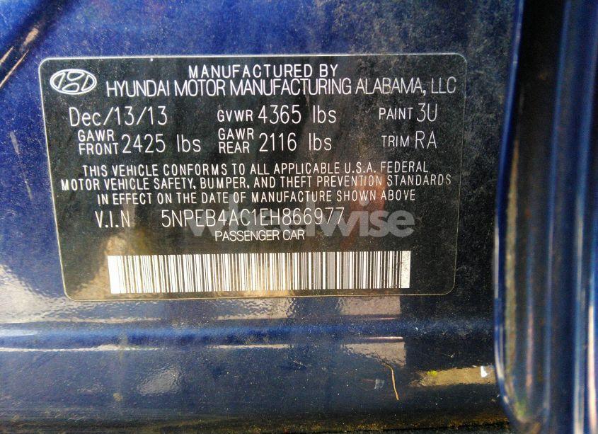 Photo 9 of 2014 Hyundai Sonata GLS (VIN 5NPEB4AC1EH866977)