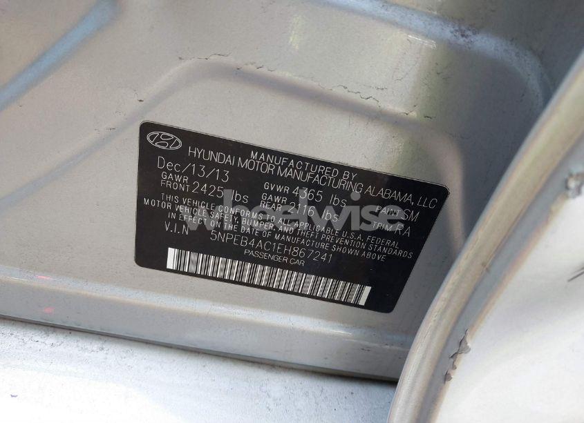 Photo 9 of 2014 Hyundai Sonata GLS (VIN 5NPEB4AC1EH867241)