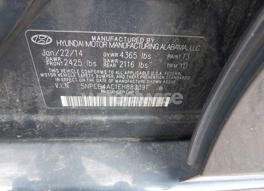 Photo 9 of 2014 Hyundai Sonata GLS (VIN 5NPEB4AC1EH883391)