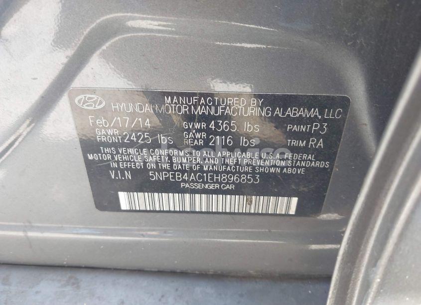 Photo 9 of 2014 Hyundai Sonata GLS (VIN 5NPEB4AC1EH896853)
