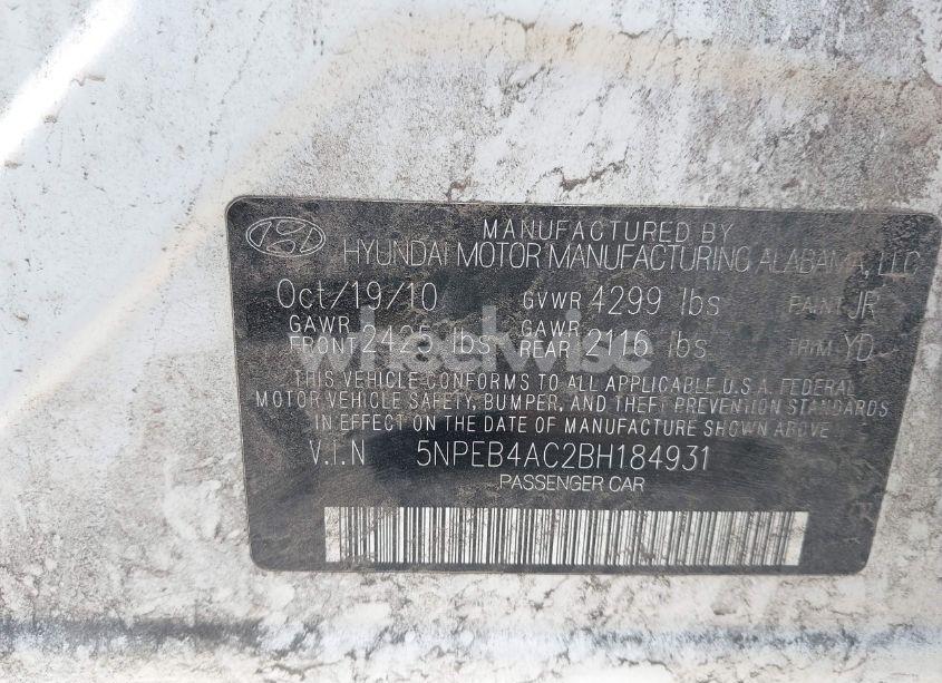 Photo 9 of 2011 Hyundai Sonata GLS (VIN 5NPEB4AC2BH184931)