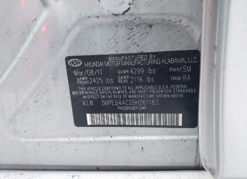 Photo 9 of 2011 Hyundai Sonata GLS (VIN 5NPEB4AC2BH261183)