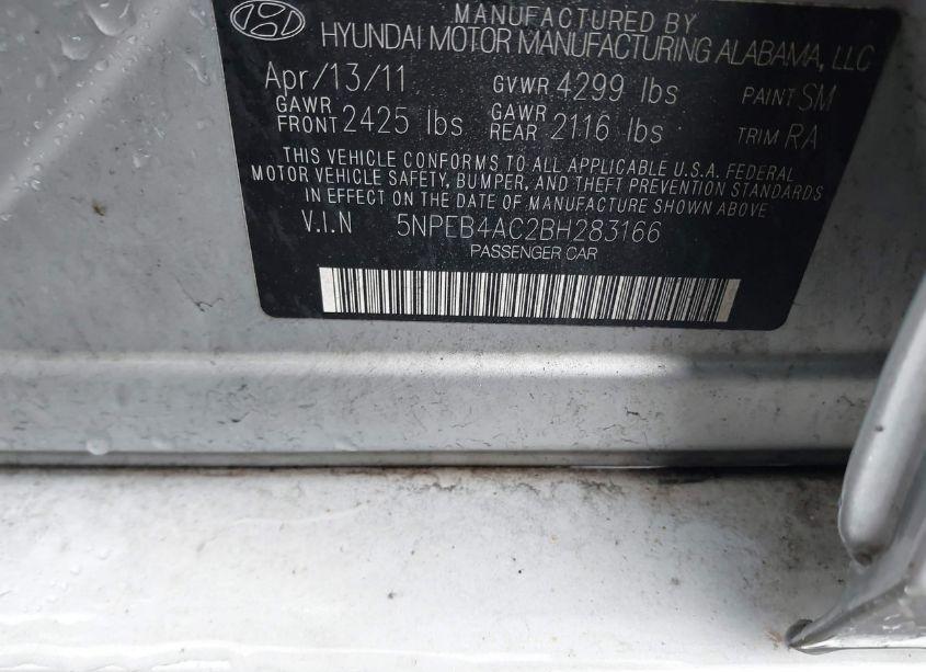 Photo 9 of 2011 Hyundai Sonata GLS (VIN 5NPEB4AC2BH283166)
