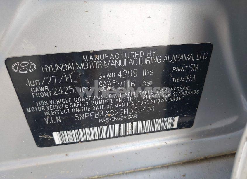 Photo 9 of 2012 Hyundai Sonata GLS (VIN 5NPEB4AC2CH325434)