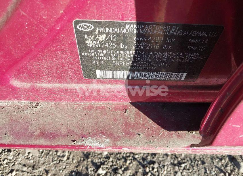 Photo 9 of 2013 Hyundai Sonata GLS (VIN 5NPEB4AC2DH509953)