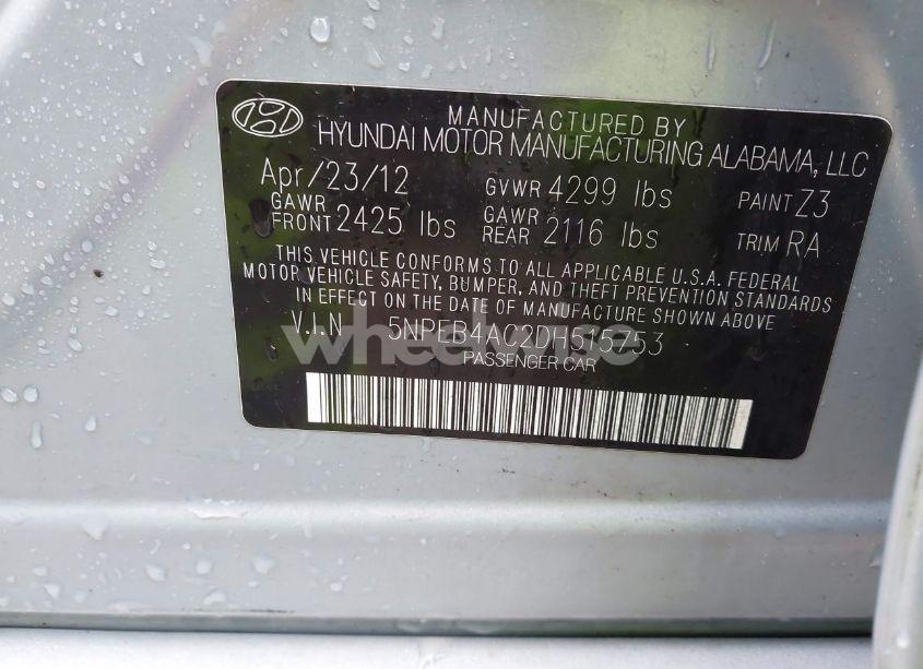 Photo 9 of 2013 Hyundai Sonata GLS (VIN 5NPEB4AC2DH515753)