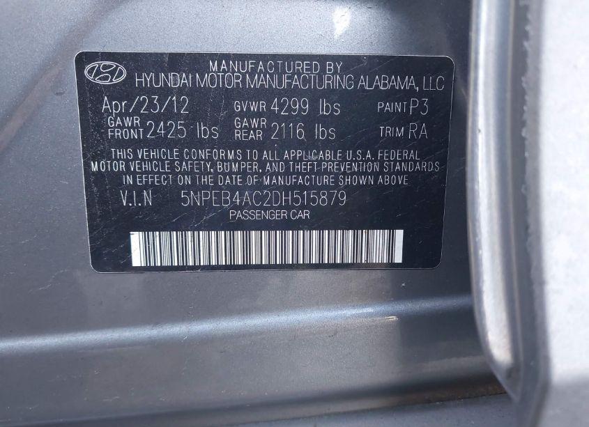 Photo 9 of 2013 Hyundai Sonata GLS (VIN 5NPEB4AC2DH515879)