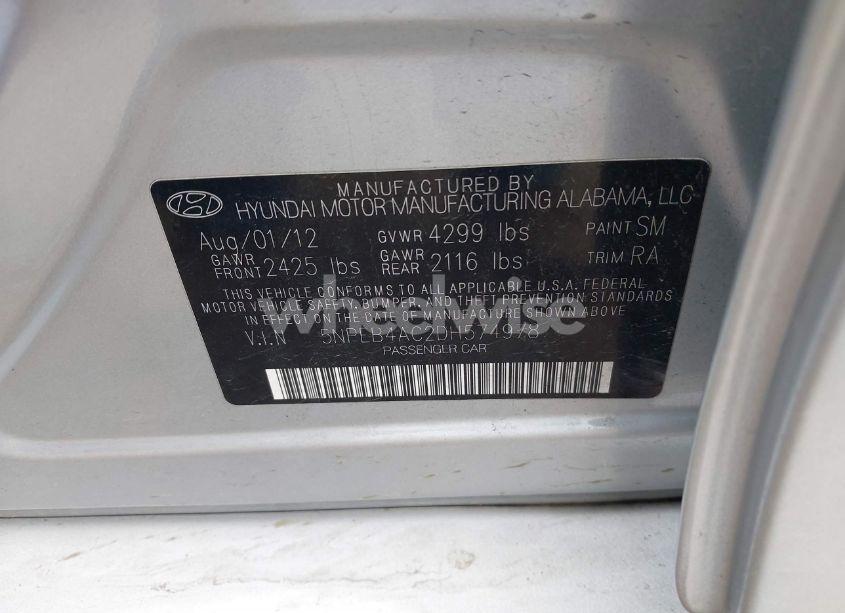 Photo 9 of 2013 Hyundai Sonata GLS (VIN 5NPEB4AC2DH574978)